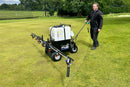Martin Lishman Micro-Spray 150L pedestrian sprayer with folding boom on turf