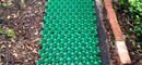 Green EconoGrid40 reinforcement cells installed along a garden path