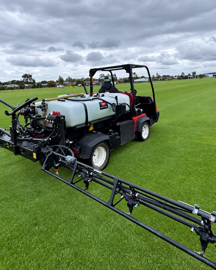 Turfmate Toro sprayer working on a sports field