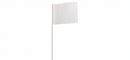 White irrigation marker flag on a wire stem