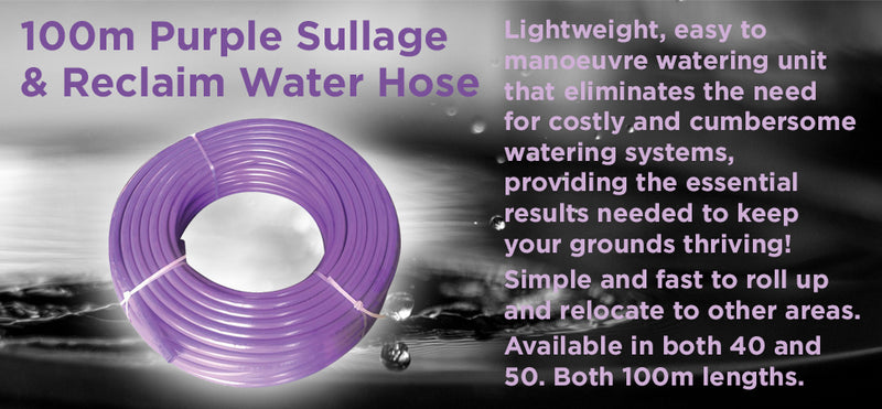 100m Purple Sullage & Reclaim Water Hose - turfmate