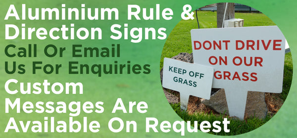 Aluminium Rule and Direction Signage - turfmate