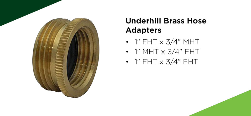 Underhill Brass Hose Adapters - turfmate